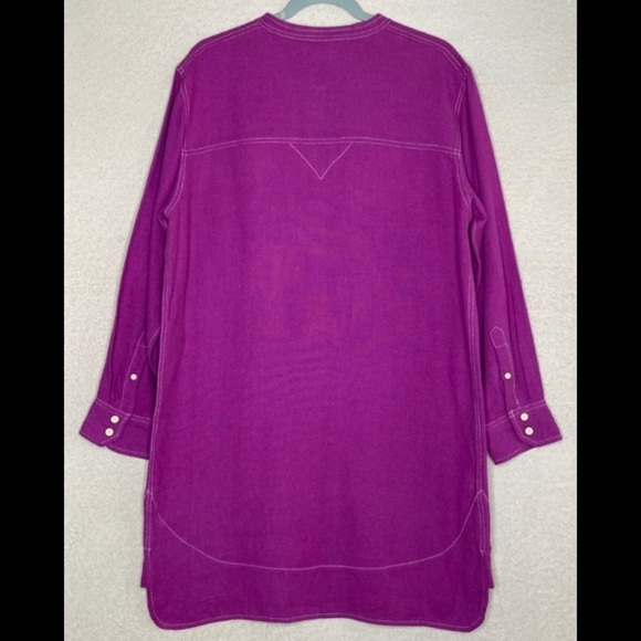 Isabel Marant Etoile Silk Shirt Dress-Purple-Women’s 40/L-Designer-Luxury-NEW - Picture 3 of 10